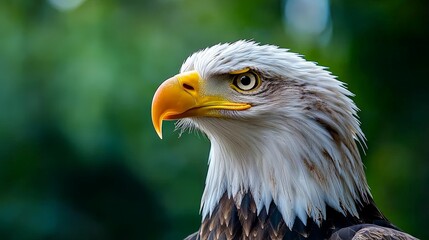 Obraz premium American Bald Eagle With Flag Background