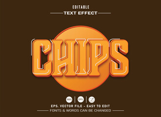 Chips editable text effect style