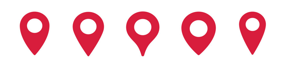 マップピン、地図マーカーのシンプルアイコンセット