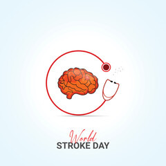 World Stroke Day, Stroke Day, 3D Illustration creative design for social media ads