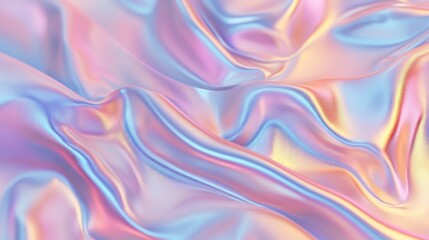 Obraz premium Iridescent silk fabric drapes, pastel background, design texture