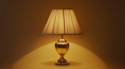 Elegant Gold Table Lamp with Pleated Shade, Home Decor