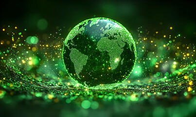 Green Earth Digital Globe, Energy Sparkles, Sustainability