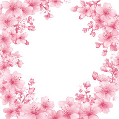 pink cherry blossom border