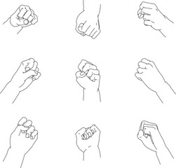 様々な角度から見たつかむ左手2