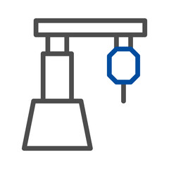 Robotic arm icon, industrial automation concept. Technology and engineering symbol.