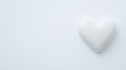 Fototapeta premium Simple Love: Minimalist heart-shaped object on white background. A clean and simple design for your romantic projects. 