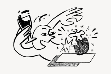 Abstract celebration with joyful expression illustration