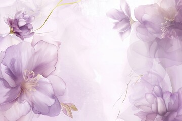 Abstract floral frame subtle gold splash copy space