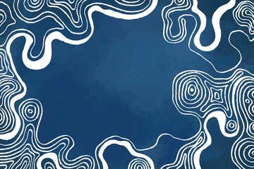 Blue background, white abstract frame design