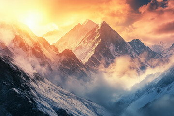 Obraz premium Sunset in the mountains