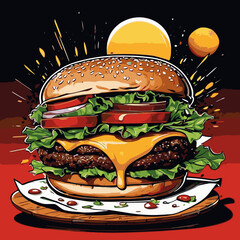 burger vector art for design needs 