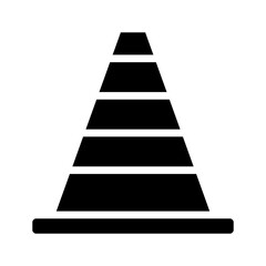 Traffic cone silhouette. Concept of road safety, warning, and construction.