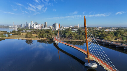 Early morning at Boorloo Bridge in Perth, Western Australia