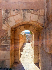 Walls of Almansa Castle, province of Albacete, Spain.