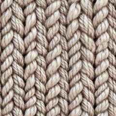 Detailed close-up of beige braided woolen textile pattern