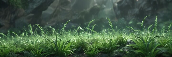 Delicate green wisps floating gently on the breeze, delicate, pale green clouds