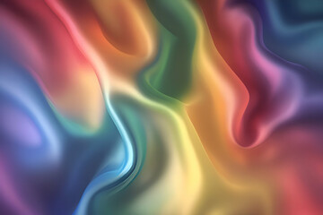 Obraz premium The image shows a vibrant abstract pattern. It appears to be a close-up of a fabric or liquid surface with a rainbow-like gradient of colors blending and swirling together. 