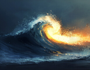 Golden Ocean Wave