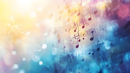 Fototapeta premium Abstract Musical Notes Glowing Brightly