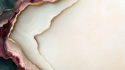 Abstract Fluid Art  Gold  White  and Burgundy Swirl Background