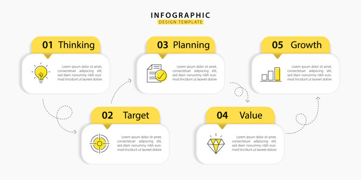 Timeline Creator infographic template. 5 Step timeline journey, calendar Flat simple infographics design template. presentation graph. Business concept with 5 options, gantt vector illustration.