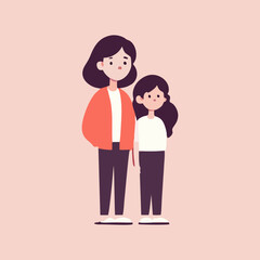 mother and doughter vector design