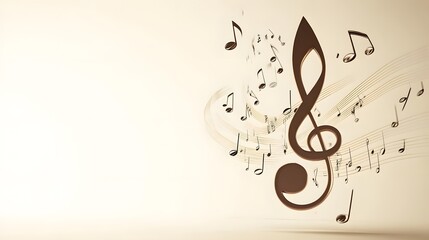 Fototapeta premium Treble Clef Music Notes Design Abstract Art