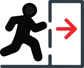 isolated exit icon Vector, exit Silhouette,exit icon set, exit for logo,color exit Vector illustration, Vector Graphic, EPS 10 , clip art work,