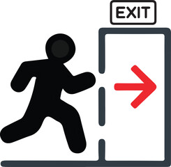 isolated exit icon Vector, exit Silhouette,exit icon set, exit for logo,color exit Vector illustration, Vector Graphic, EPS 10 , clip art work,