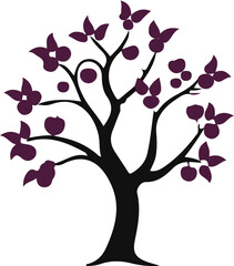 isolated plum icon  Vector, plum Silhouette,plum icon set, plum tree for logo,color plum Vector illustration, Vector Graphic, EPS 10 , clip art work,