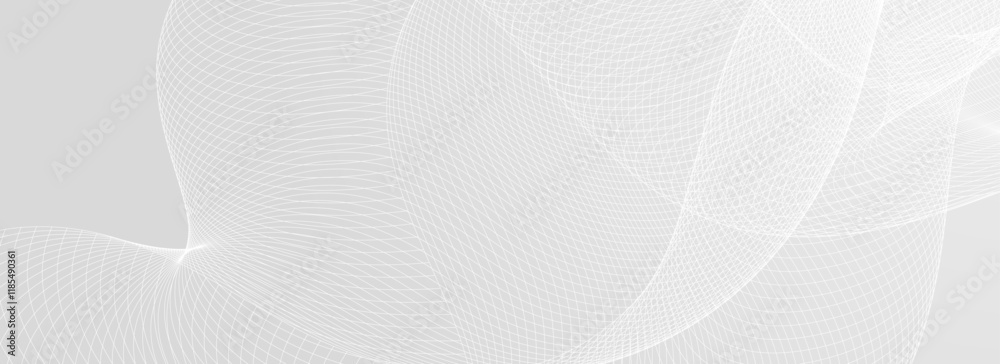 Aufkleber Abstract grey wavy background. Silver flowing wave line pattern. Technology curved undulated stripe wallpaper. Tech background concept. Vector illustration