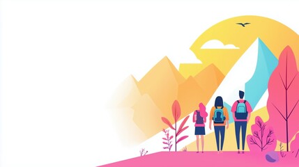 Charity Walkathon Scenic Trail Illustration