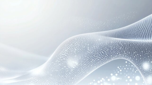 Dot white gray wave light technology texture background. Abstract big data digital concept.