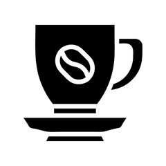 Coffee cup icon with coffee bean. Concept of coffee shop, cafe, and morning.