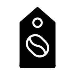 Coffee bean price tag icon. Concept of coffee shop, cafe, and retail.