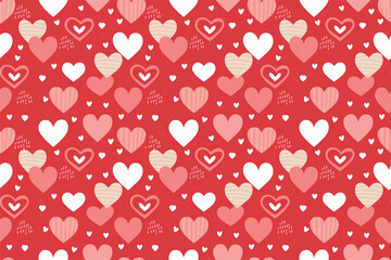 バレンタインイメージのハートのシームレスパターン背景