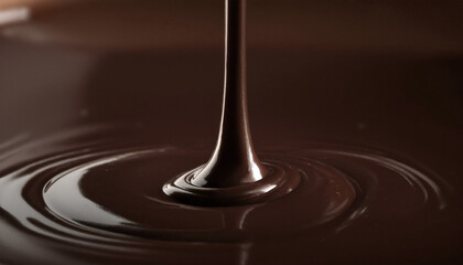 上からビターチョコレートが注がれている背景