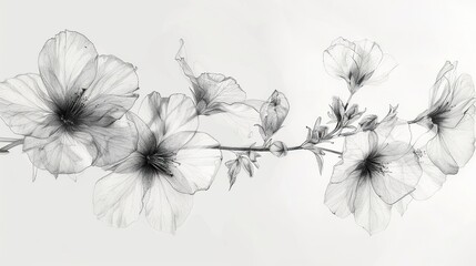 Detailed Illustration of Flower Veins Showcasing Natural Botanical Artistry