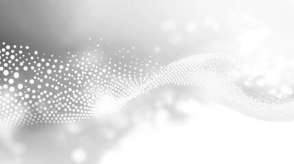 Dot white gray wave light technology texture background. Abstract big data digital concept.