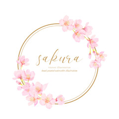 美しい桜の花のベクターイラストフレーム素材