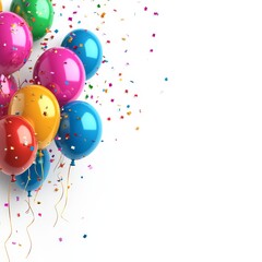 Colorful Balloons and Confetti for Celebratory Events and Parties
