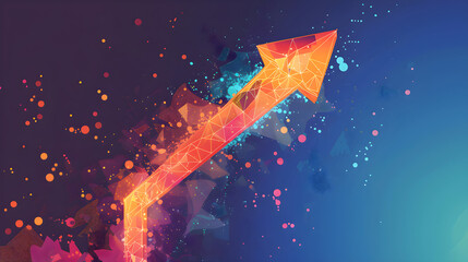 Dynamic Upward Arrow Indicator: Symbol of Growth, Progress, and Success in Business and Beyond