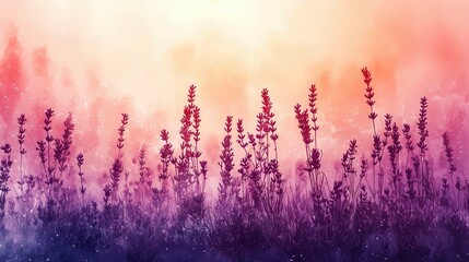 Lavender Sunset: Serene Floral Field at Twilight - Nature Photography