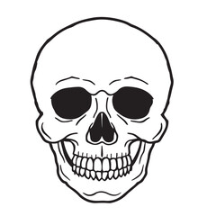 Fototapeta premium The skull icon. Black silhouette of a human skull. Vector illustration isolated on a white background for design and web.
