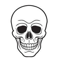 Fototapeta premium The skull icon. Black silhouette of a human skull. Vector illustration isolated on a white background for design and web.