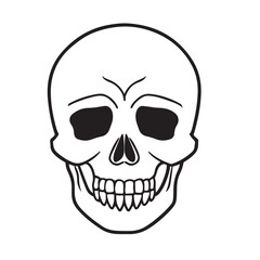 Fototapeta premium The skull icon. Black silhouette of a human skull. Vector illustration isolated on a white background for design and web.