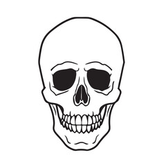 Fototapeta premium The skull icon. Black silhouette of a human skull. Vector illustration isolated on a white background for design and web.