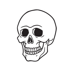 Fototapeta premium The skull icon. Black silhouette of a human skull. Vector illustration isolated on a white background for design and web.
