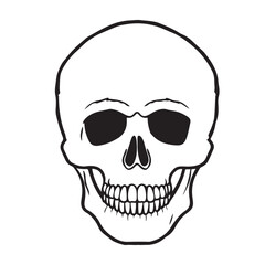 Fototapeta premium The skull icon. Black silhouette of a human skull. Vector illustration isolated on a white background for design and web.